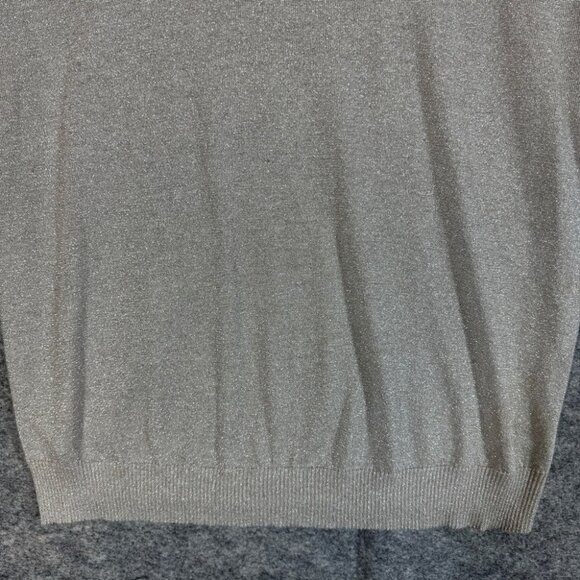 Velvet by Graham & Spencer Metallic Silver Cowl Neck Top 3/4 Sleeve Size S - Picture 11 of 12
